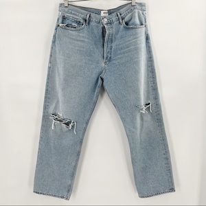 Agolde high rise distressed button fly jeans size 32